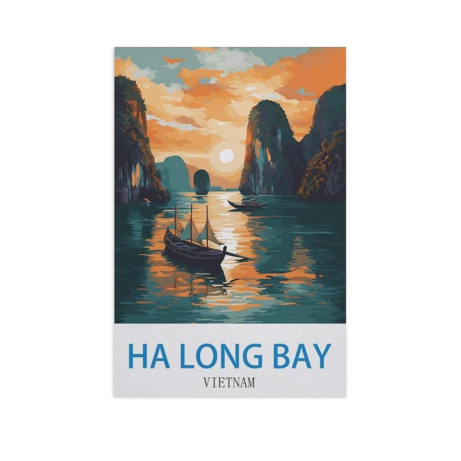 PGCKSK Full Diamond 5D DIY Diamond Painting，Ha Long Bay Vietnam，3D Diamond Embroidery Cross Stitch Mosaic Needle Works（40 x 50 cm/15.74 x 19.68 inches）-GE18