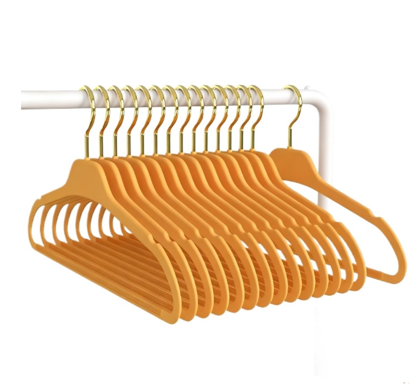 Perchas Armario Vestidor Perchas Antideslizantes Que Ahorran Espacio For Abrigos, Camisas, Vestidos Y Pantalones Duraderas Ahorra Espacio(Oranje,10pcs)