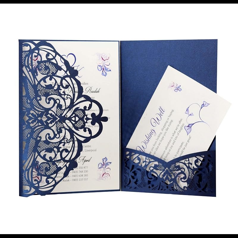 Glückwunschkarte Multi Color Elegante Hochzeitseinladungskarte Grußkarte Visitenkarte Dekor Parteiversorgungen (25 stücke)(White)