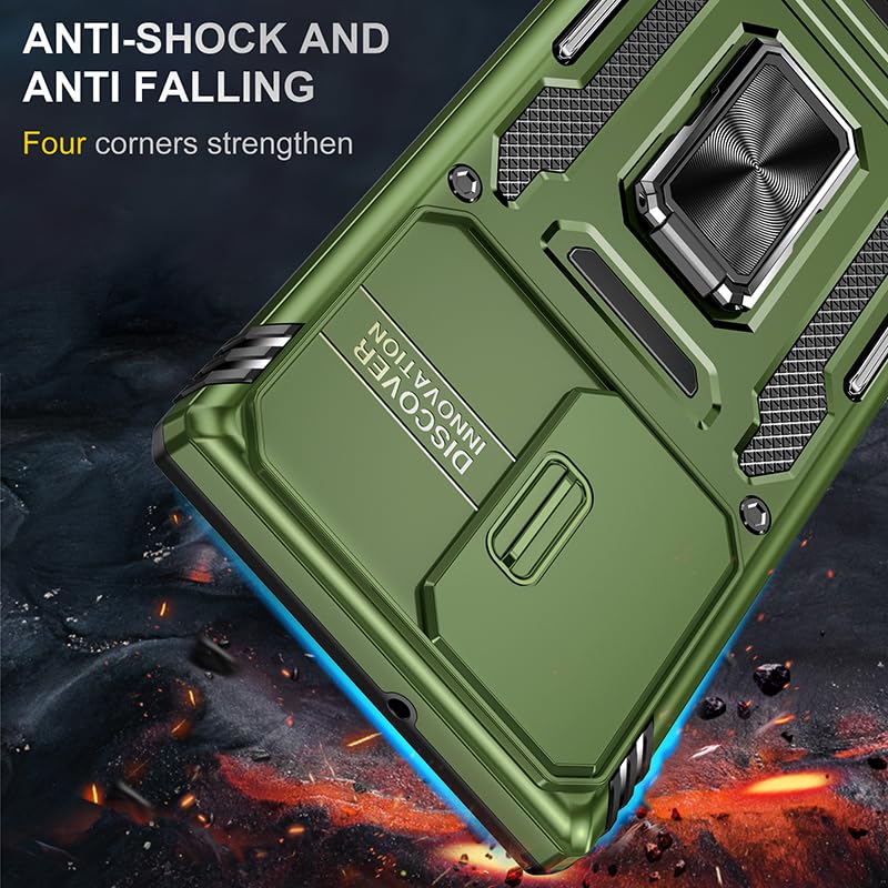 Coque Samsung S23 Ultra antichoc vert avec protège-écran et support - 5