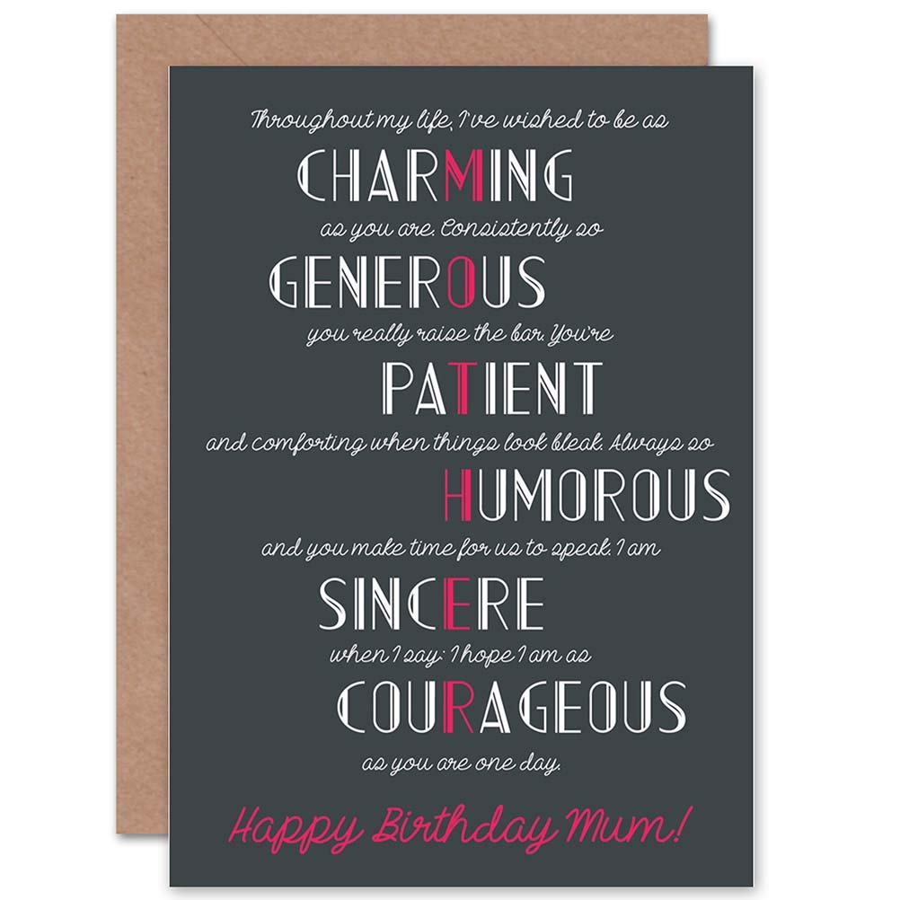 Wee Blue Coo CARD BIRTHDAY HAPPY MUM MOTHER ALL THESE THINGS GIFT