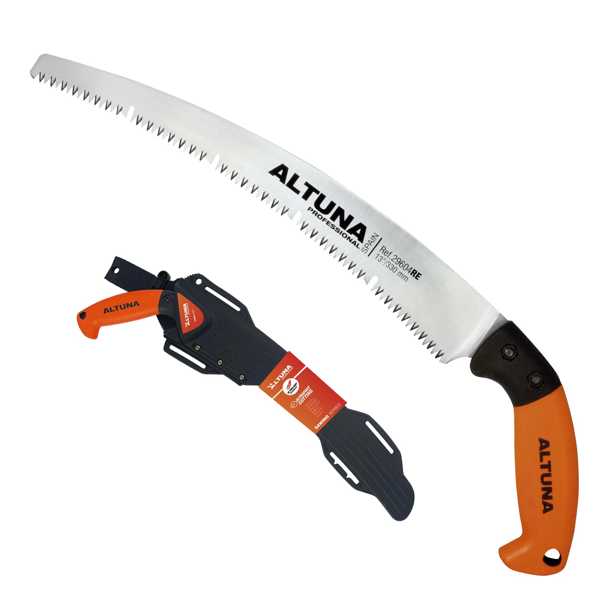 Scie d'Élagage 29604RE330 - Poignée Ergonomique en Fibre - Denture japonaise - Robuste et très Légère - Scie à Main pour Bois avec Lame Rectifiée - Idéal Usage Forestier - Altuna