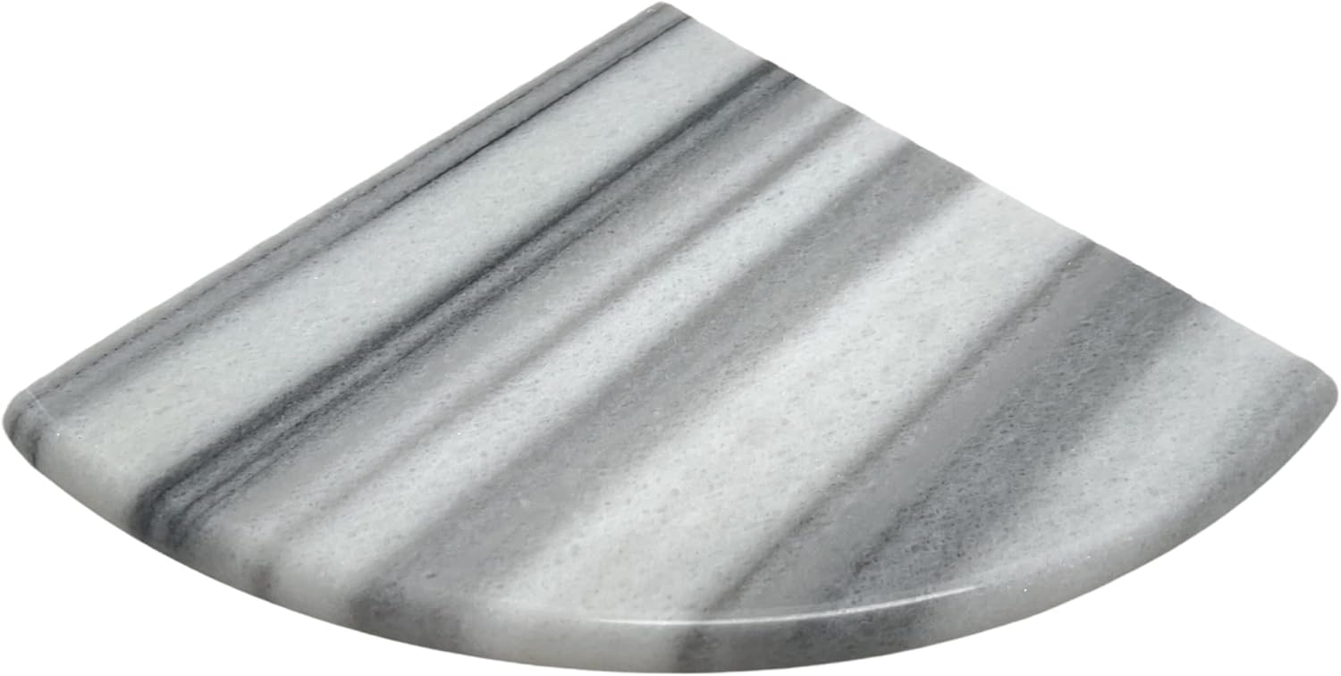 Tenedos Equator Marmara Marble Corner Shelf 9 Inch Polished for Bathroom Showers