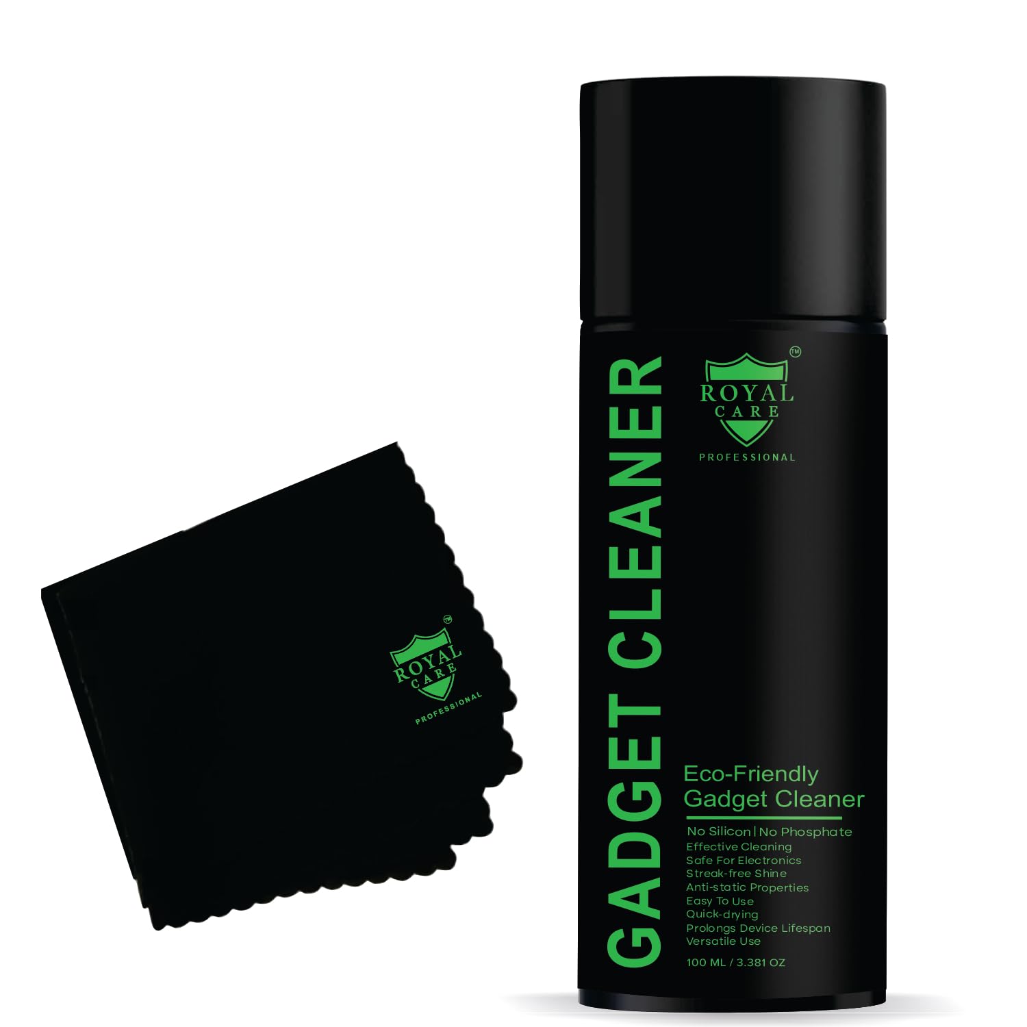 Royal Care Gadget Screen Cleaner Liquid 100 Ml + 1 Screen Cleaning Cloth for Camera, Smartphone, Lens, Tablet