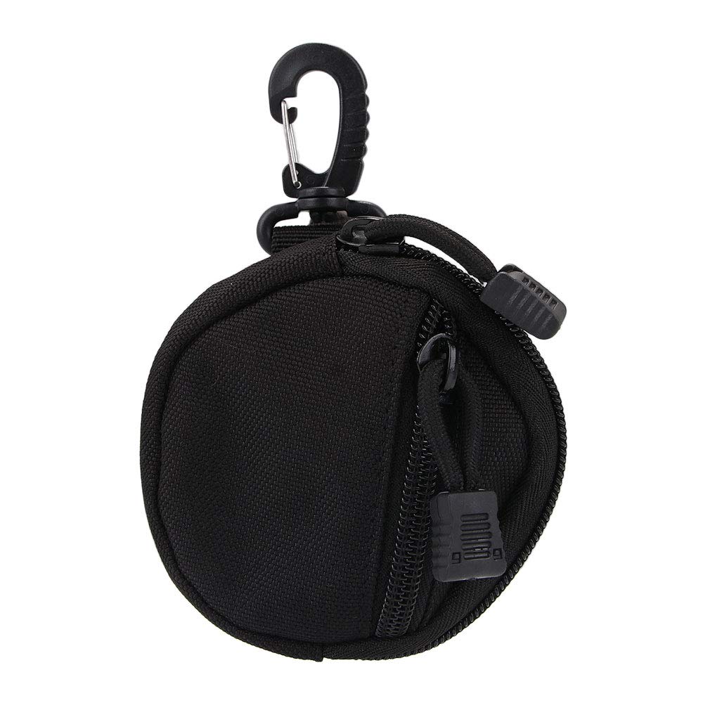 MinLia Outdoor Triangle Buckle Round Parts Package with Zipper, Portable Tactical Key Case Earphone Protection Bag