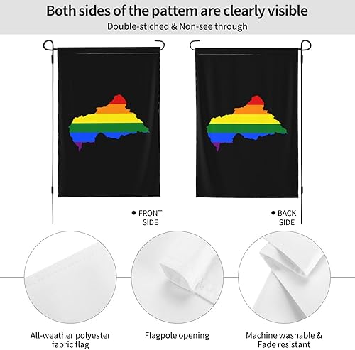 Miniatura 6 de LGBT Flag Map Of The Central African Republic Garden Flag 28"x40" Inch Double Sided Garden Flags Home Lawn Outdoor Decor Flags Party Banner Welcome
