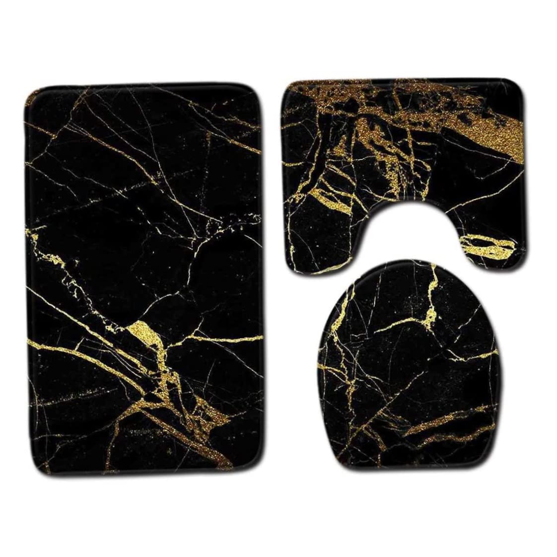 Tapis de bain 3 pièces doux éliminant le sol froid et les glissades aux toilettes