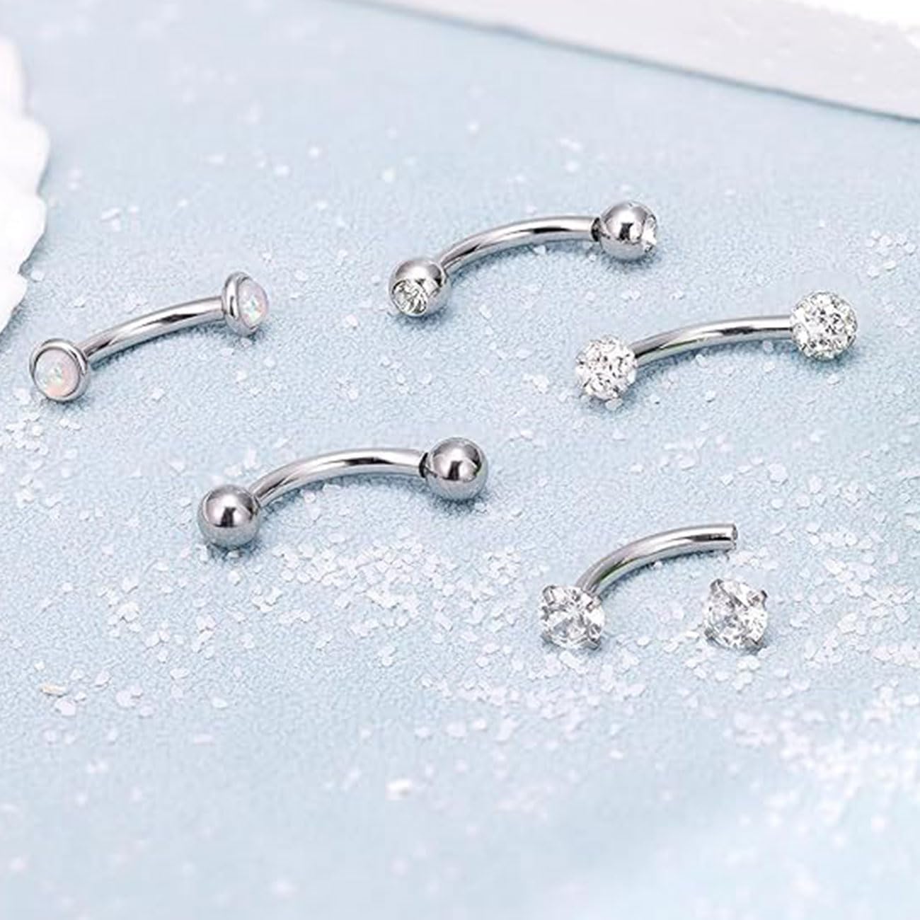 3 Piezas Piercings Ombligo de Acero Inoxidable de 10 mm, Clicker Ombligo de Acero Quirúrgico para Piercing con Anillos de Circonita Cúbica para Mujeres, Plata/Oro