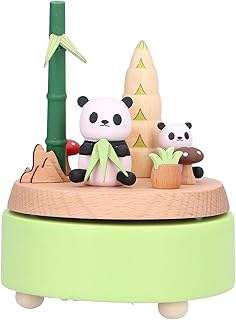 SALUTUY Carillon, Carillon Musicale a Forma di Panda Carillon in Legno da Tavolo con Ornamento Artigianale in Legno, per Amante, Amici e Bambini
