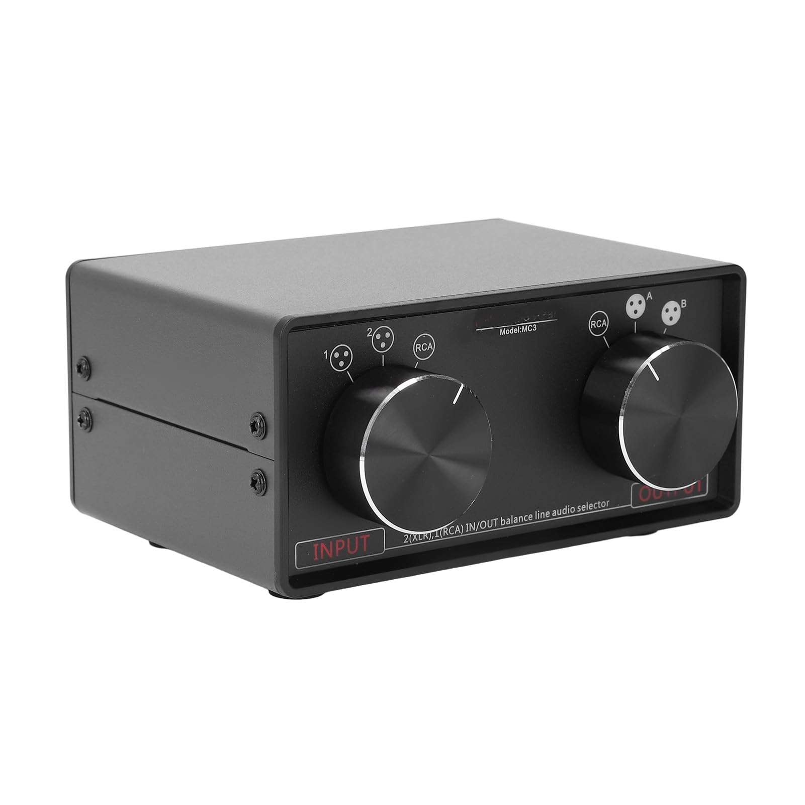 Convertidor XLR estéreo de 3 entradas y 3 salidas, conmutador de audio balanceado a no balanceado, puertos chapados en oro, reducción de ruido, alta fidelidad para estudios