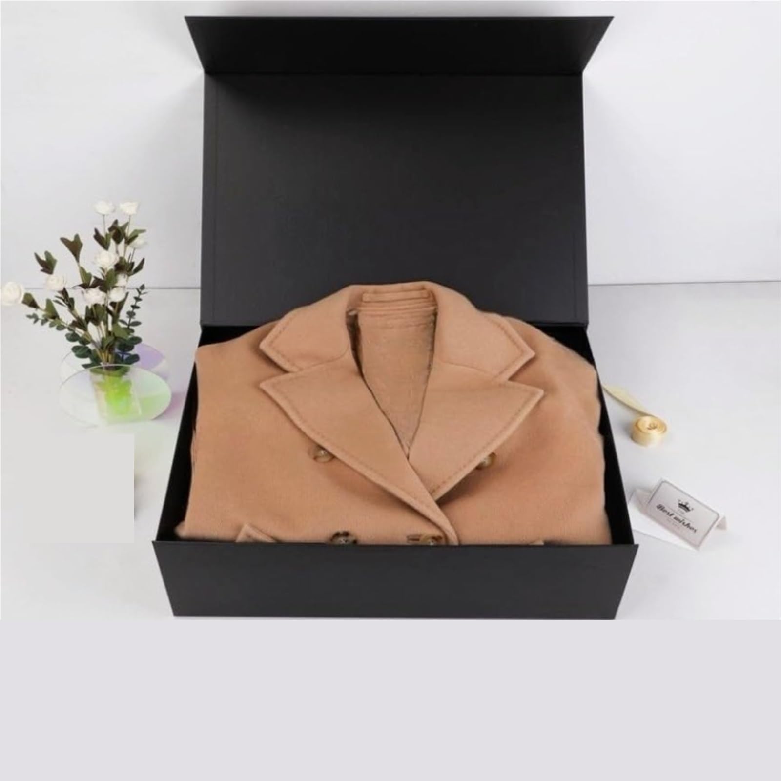 Confezione regalo nera extra large 20x16x7 pollici per Compleanno, Natale | Confezione regalo for regali con coperchio a chiusura magnetica pieghevole, compleanno, Natale