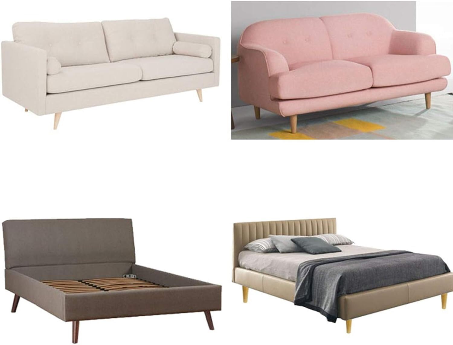 Juego de 4 husillos de Madera Maciza para Muebles, Rosca M10, de Madera de Nogal, cónicos, de Repuesto para sofá, Mesa y sillas (Rectos, 60 cm/23,6 Pulgadas)