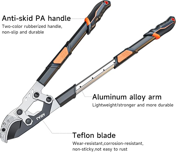 AIRAJ 27-37'' Extendable Anvil Loppers,Tree Trimmer Heavy Duty with Compound Action,Branch Cutter with 2 Cutting Capacity,Chops Thick Branches Ease,Garden Lopper for Gardening Pruning Shears