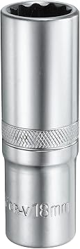 uxcell 1/2" Drive 18mm 12pcs Deep Socket 78mm Length Metric Spline Socket