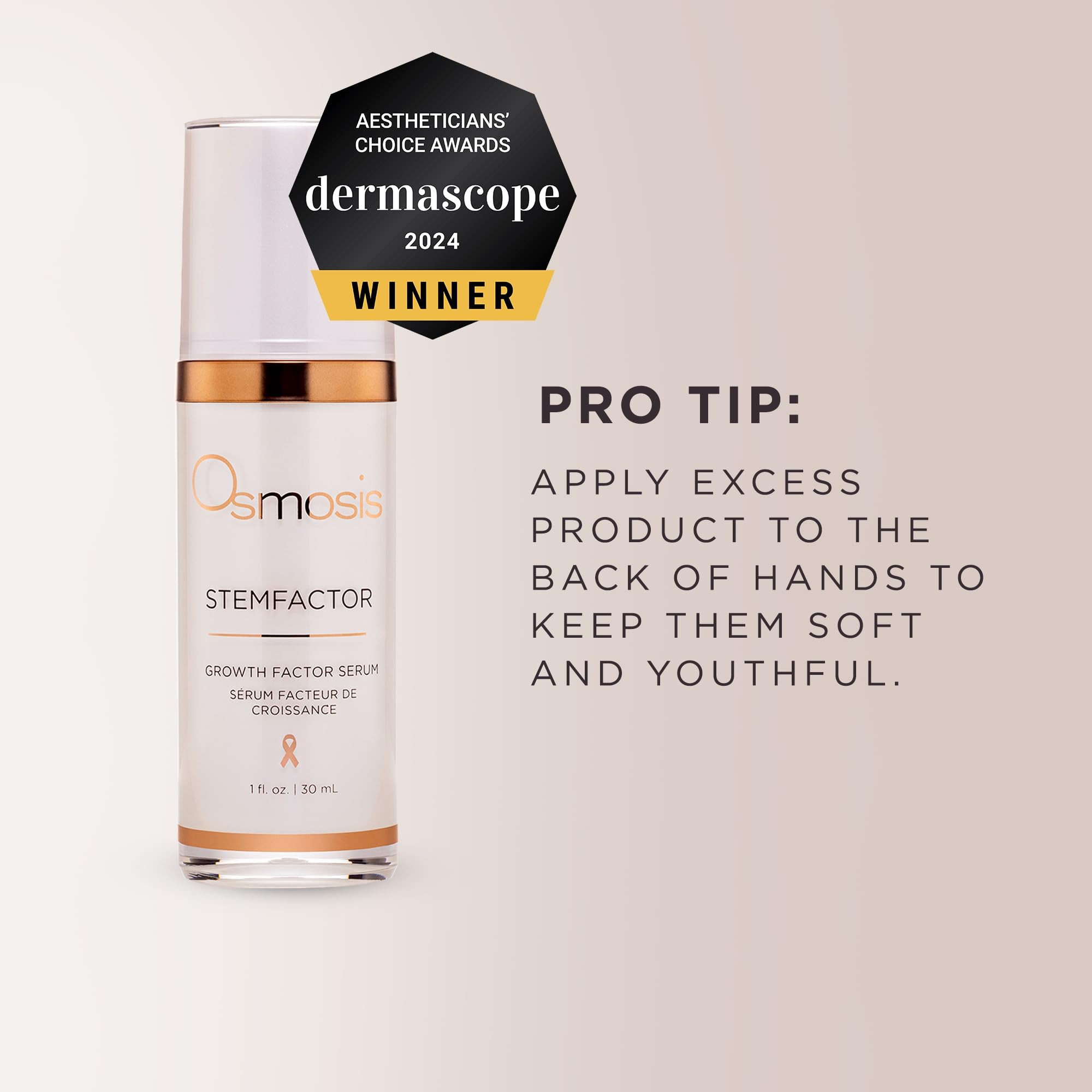 Osmosis StemFactor Growth Factor Exosome Facial Treatment, Age-Defying Skin Renewal, 1 Fl Oz Serum