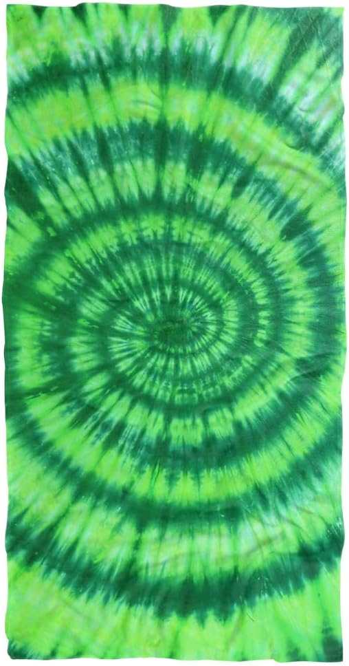 LOGOVISION Green Tie-Dye Beach Towel 30" X 60"