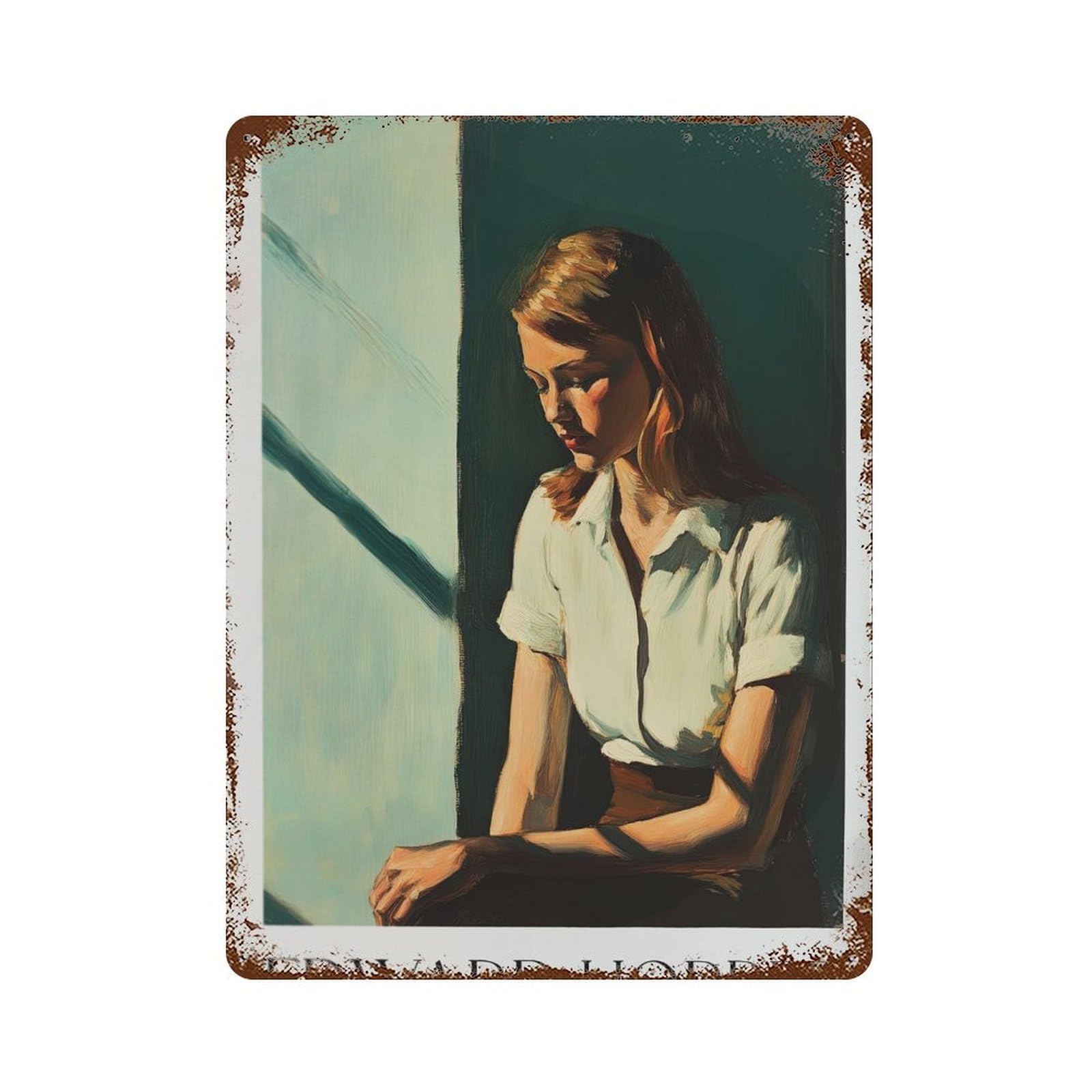 xiaoxiaoshen Edward Hopper Mid Century Modern. American Realism.3 Wall Decor Art Metal Tin Poster Modern Home Decor Art Home Bar Shop Decorations Vintage Sign 40x30cm