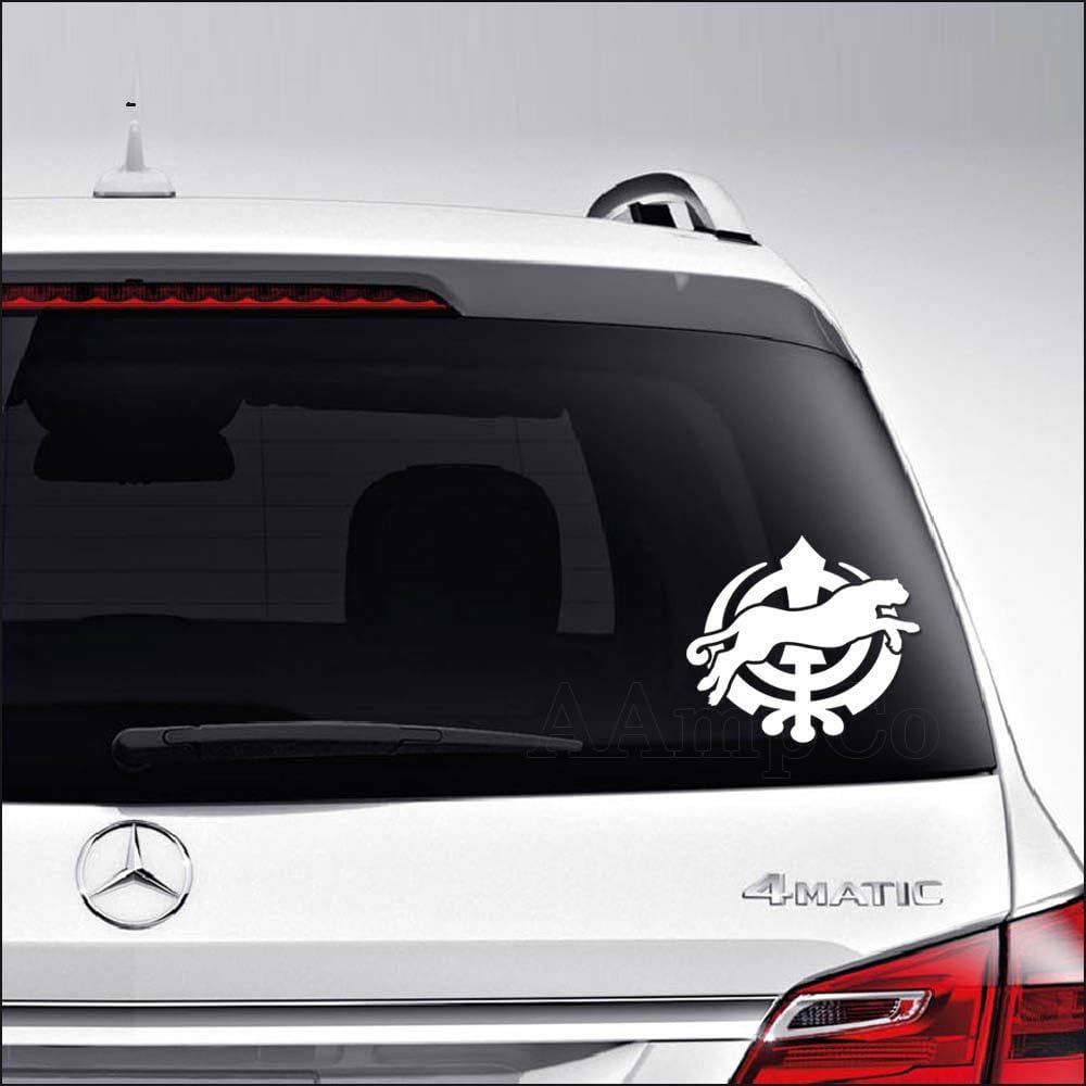 Aampco Decals Onkar Khanda Sikh Lion Car Truck Motorcycle Windows Bumper Wall Decor Vinyl Decal Sticker Size- [6 inch/15 cm] Wide/Color- Matte White
