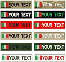 Custom Italian Flag Tactical Military Name Number Tag Badge Patch with Hook Holder