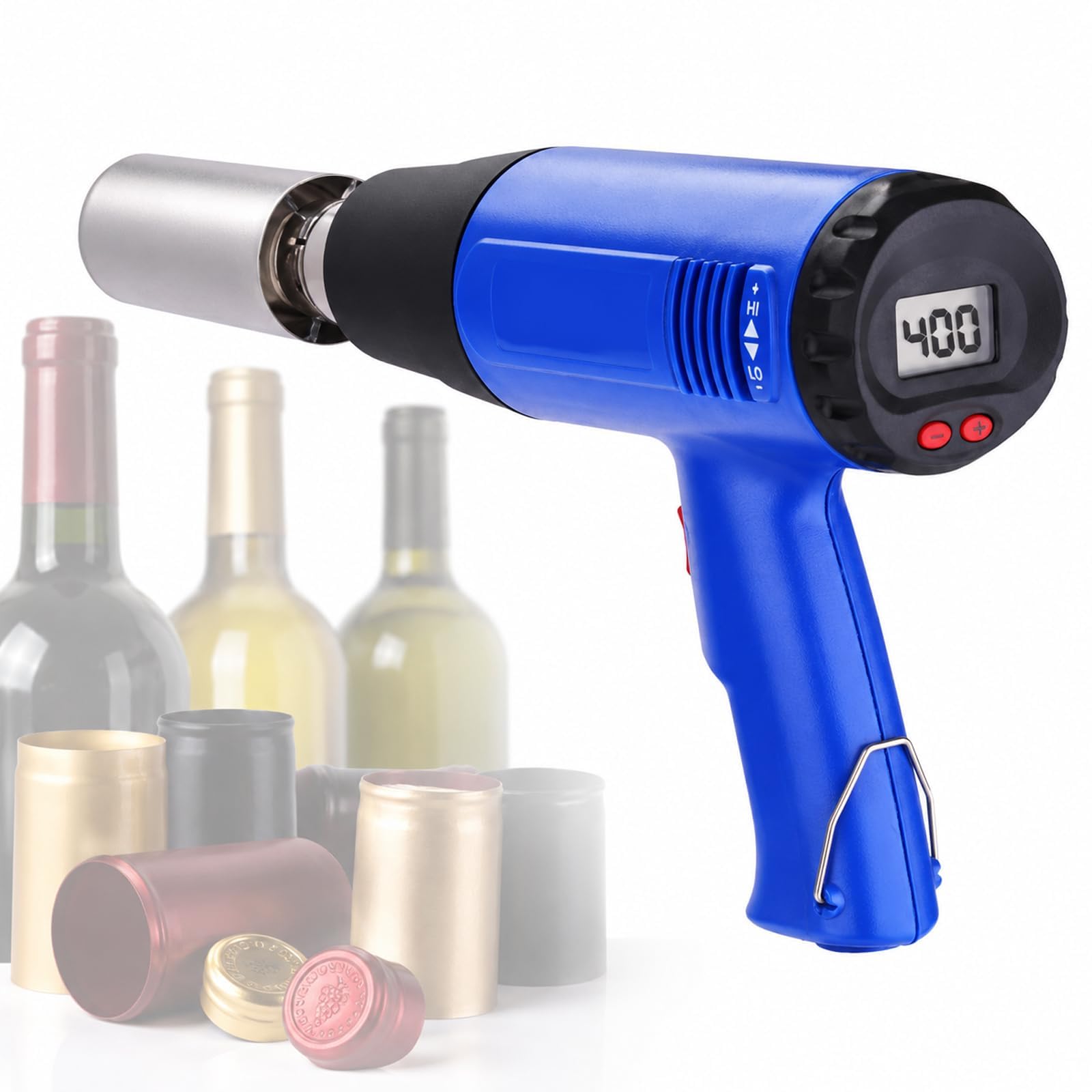 MRJYK Wine Sealing Machine, Capsule Heat Shrinker, 40-600℃ Heat Shrink Gun, Digital Thermoregulation, Adjustable Temperature, For Pvc Capsules, Bottle Neck Sleeves, Wine Caps