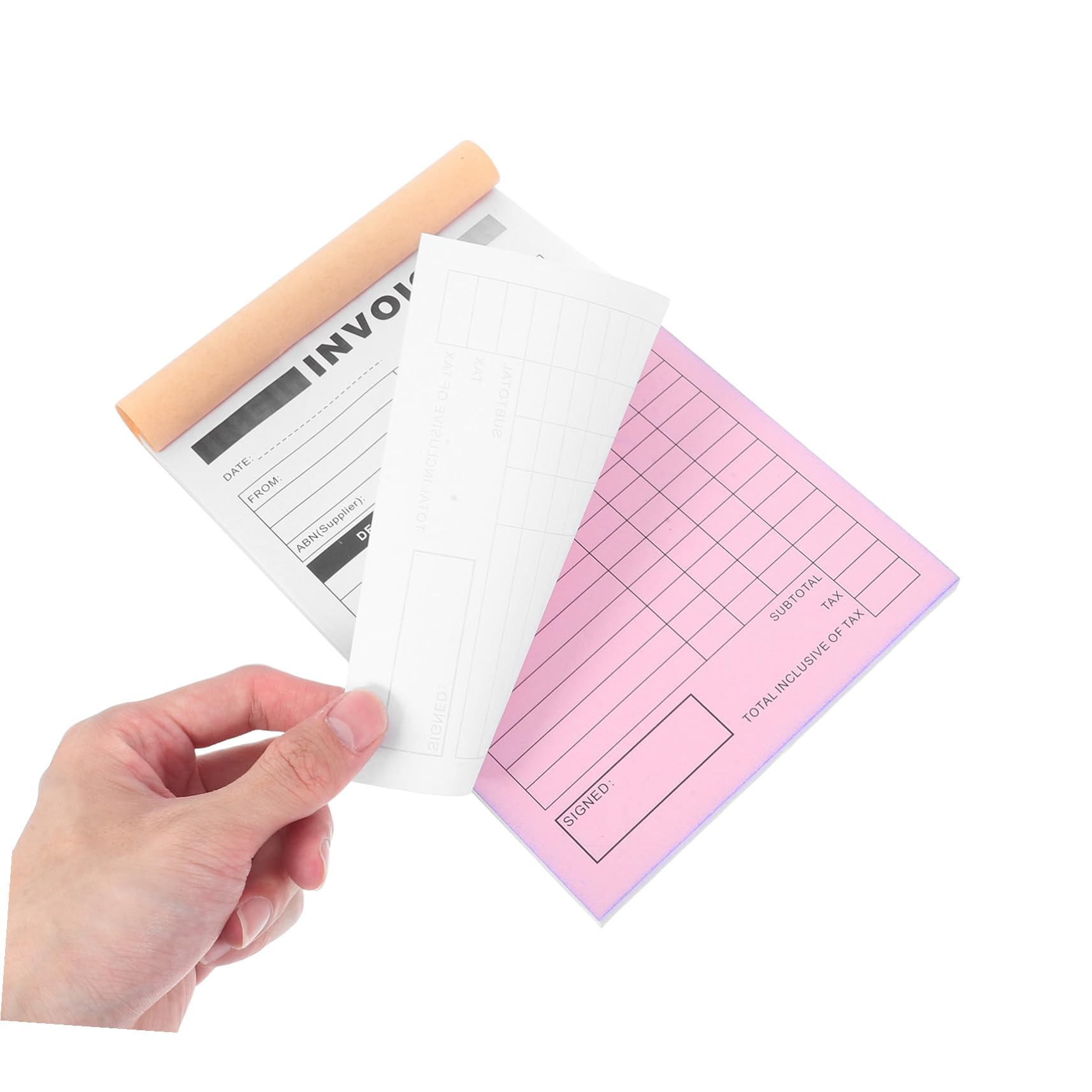 2-fach Lieferschein und Rechnungsblock aus Papier 5 Stück mit Schreibunterlage Kompakt und Handlich für Kleine Unternehmen und Boutiquen