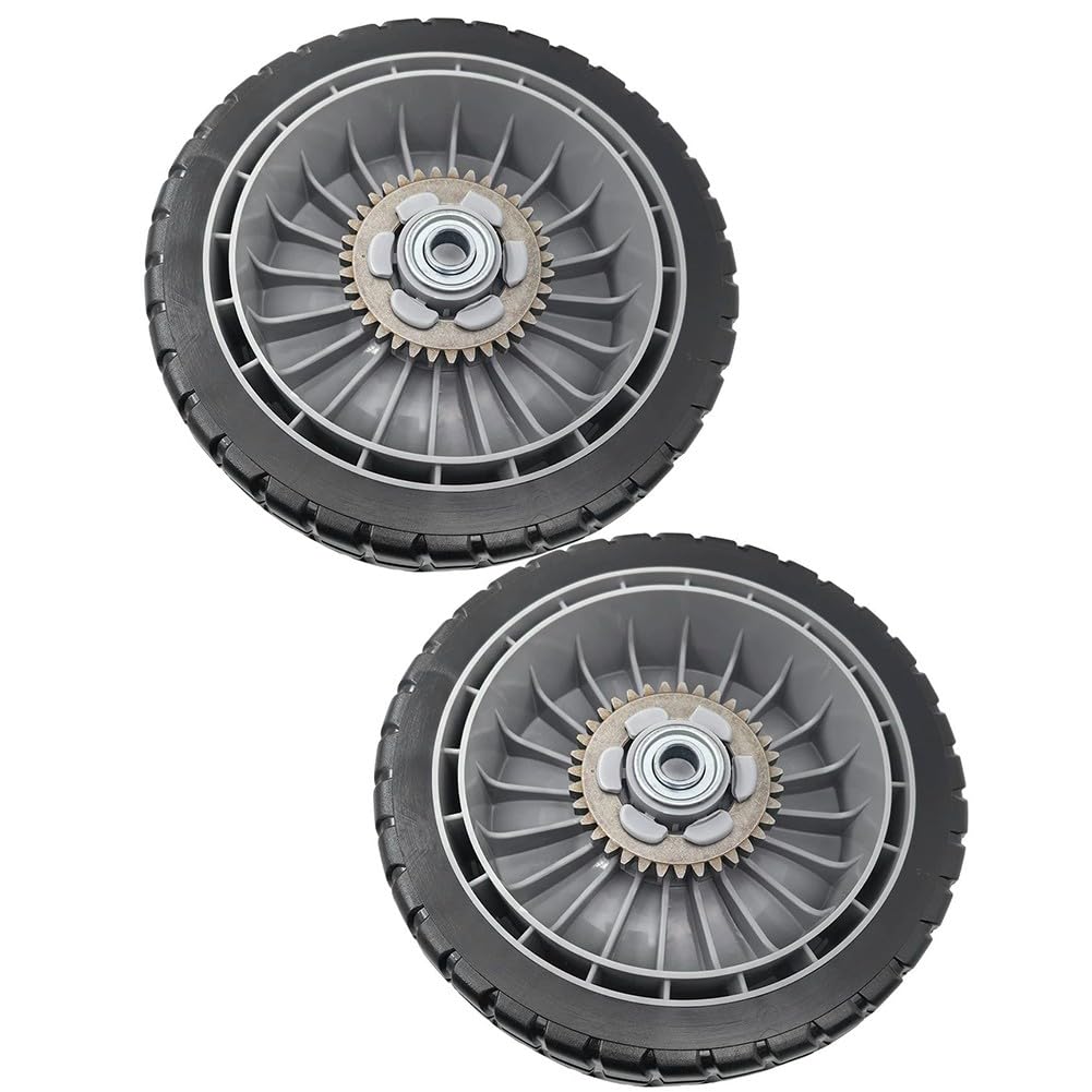Roues de rechange pour tondeuse à gazon pour honda HRR216 HRS216 HRT216 HRT216, 20,3 cm pour avant et arrière avec kit d'engrenage à 12 dents, compatible avec 44710-VL0-L02ZB 42710-VE2-M02ZE