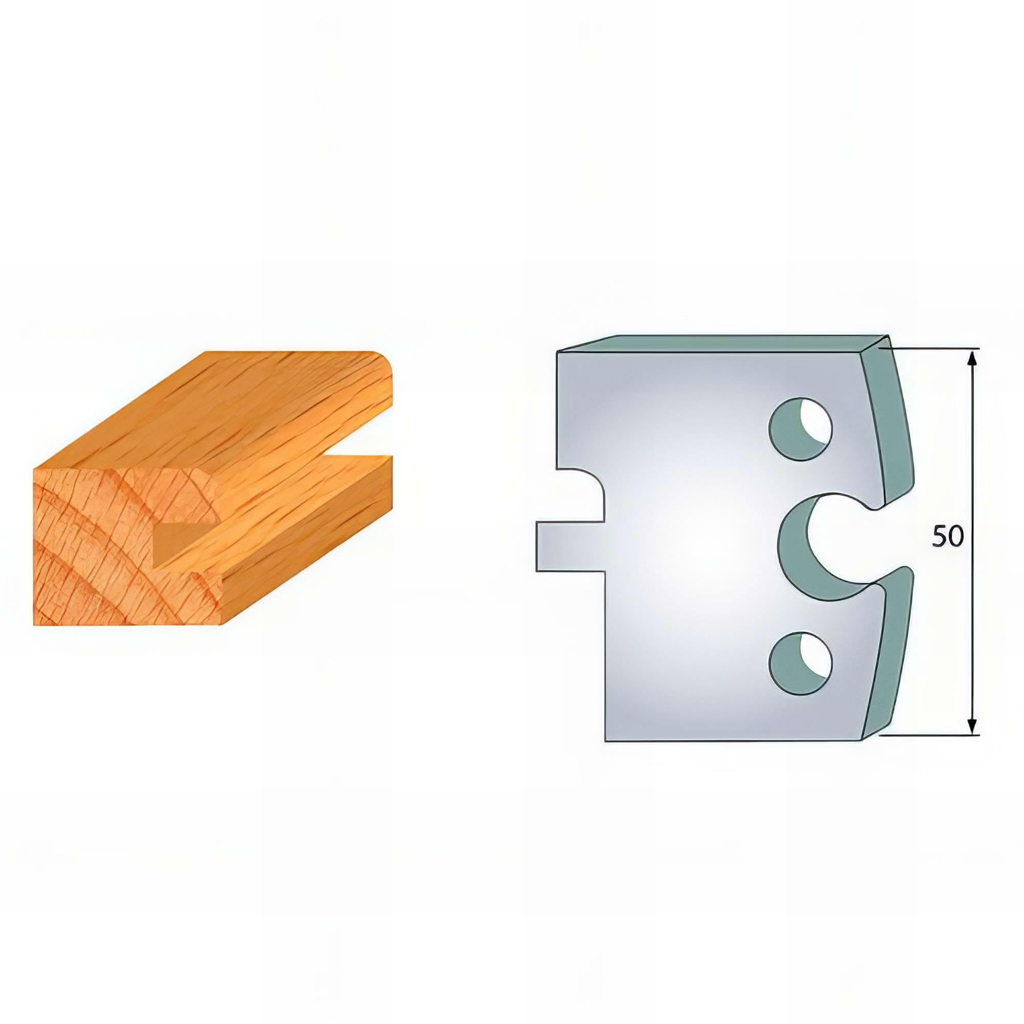 JEU DE 2 FERS PROFILES ACIER HT.50MM N°304