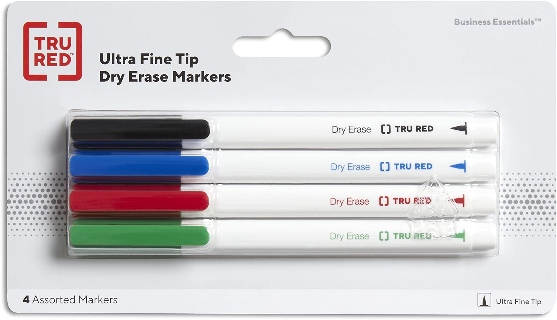 TRU RED Dry Erase Markers, Ultra Fine Tip, Assorted Colors – Precision Pen‑Style Whiteboard Markers for Notes & Planning