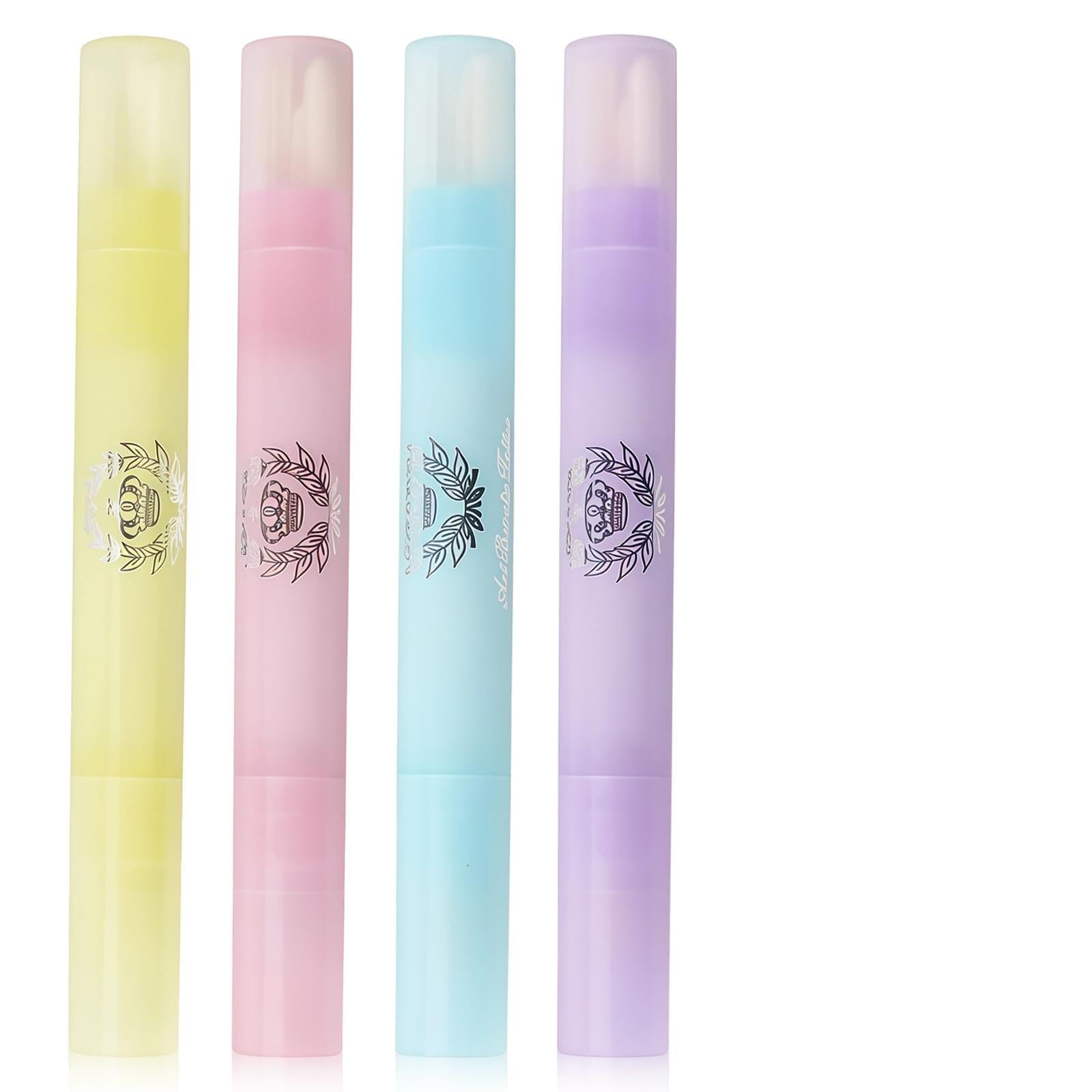 4 Piezas Plumas Correctoras de Esmalte de Uñas Recargables, Bolígrafo Quitaesmalte de Manicura con 3 Puntas de Repuesto, Herramienta de Corrección para Eliminar Errores de Uñas