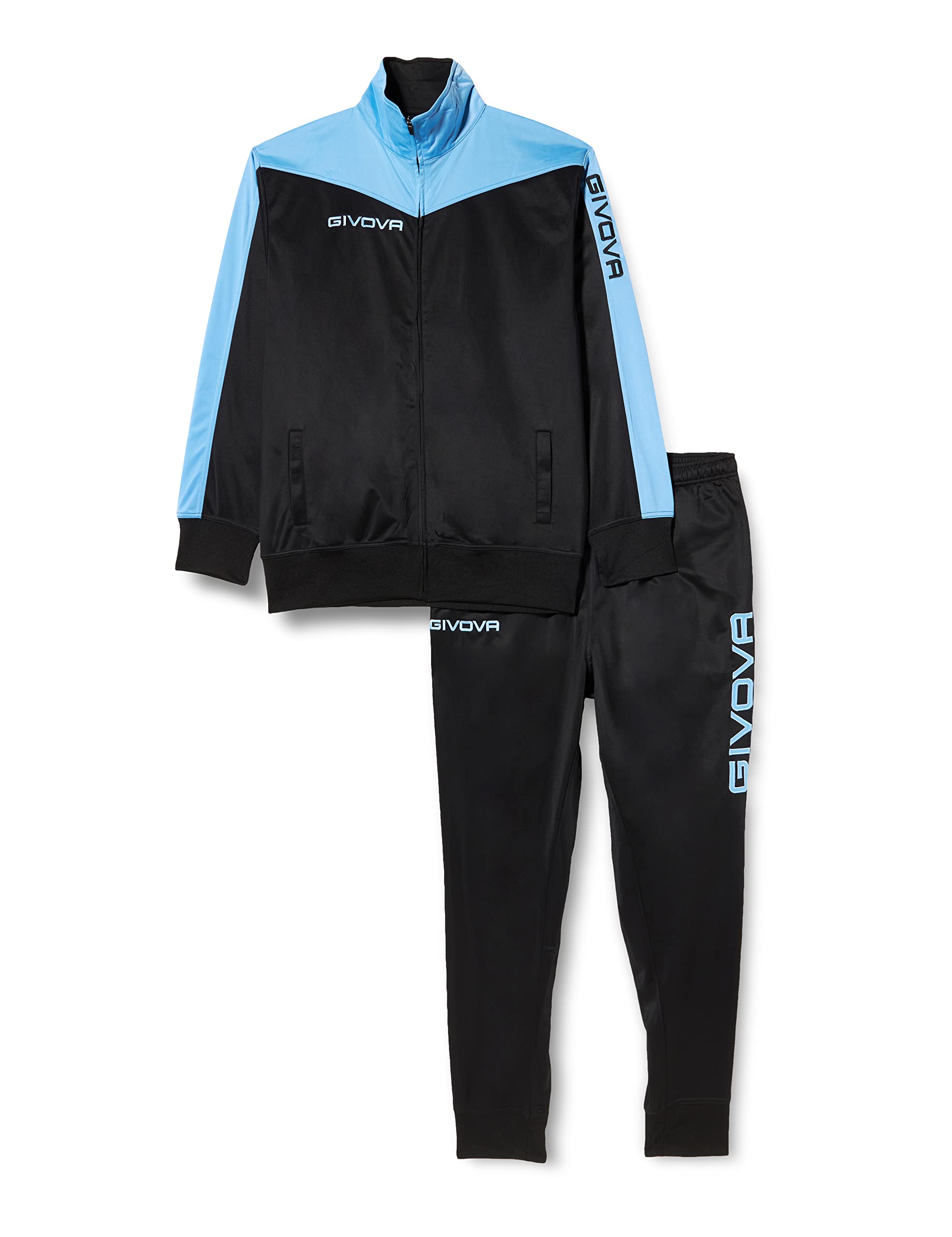 Givova Unisex Schwarz Tuta Roma Triacetato Nero/Celeste Tg. M