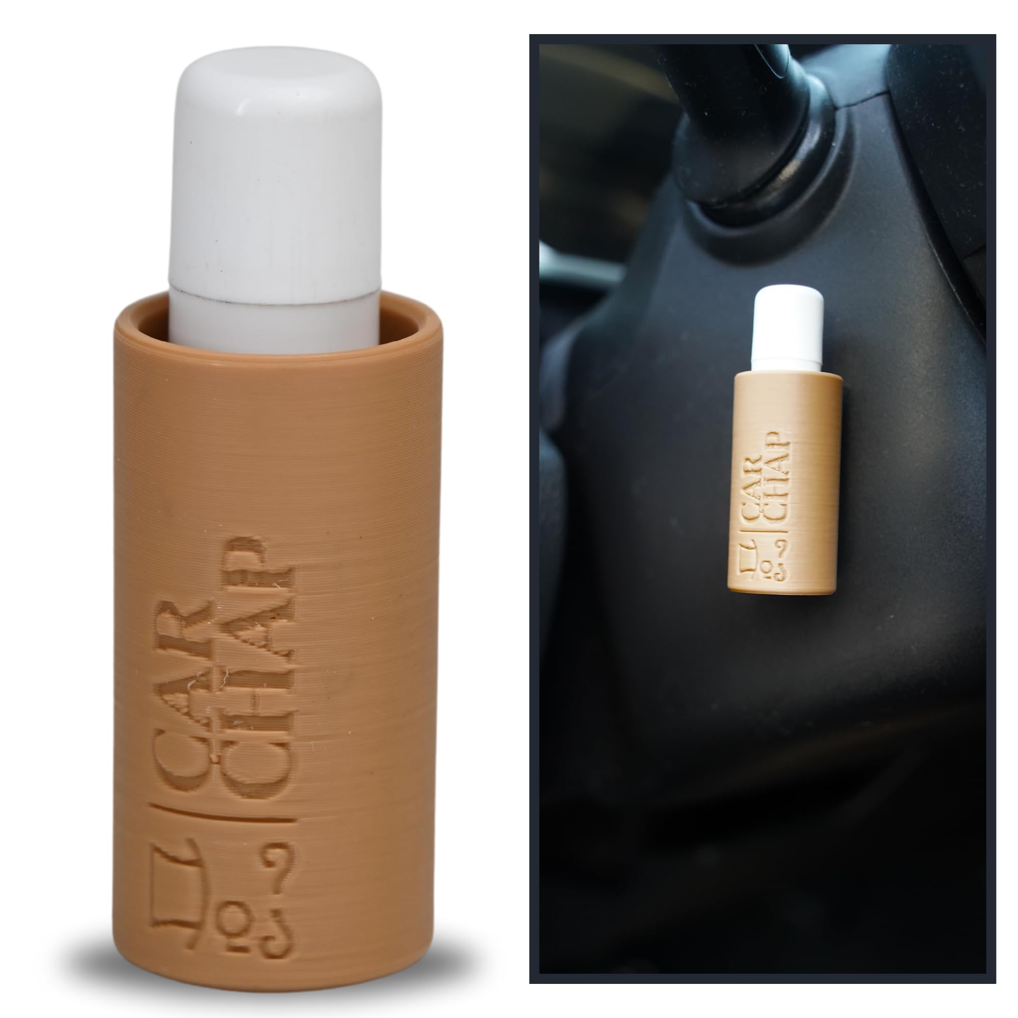CarChap Car Lip Balm Holder [THE ORIGINAL], Lip Gloss Holder for Car, Mess Free in the Heat. Featured in Car and Driver. USA Made, Patent Pending.