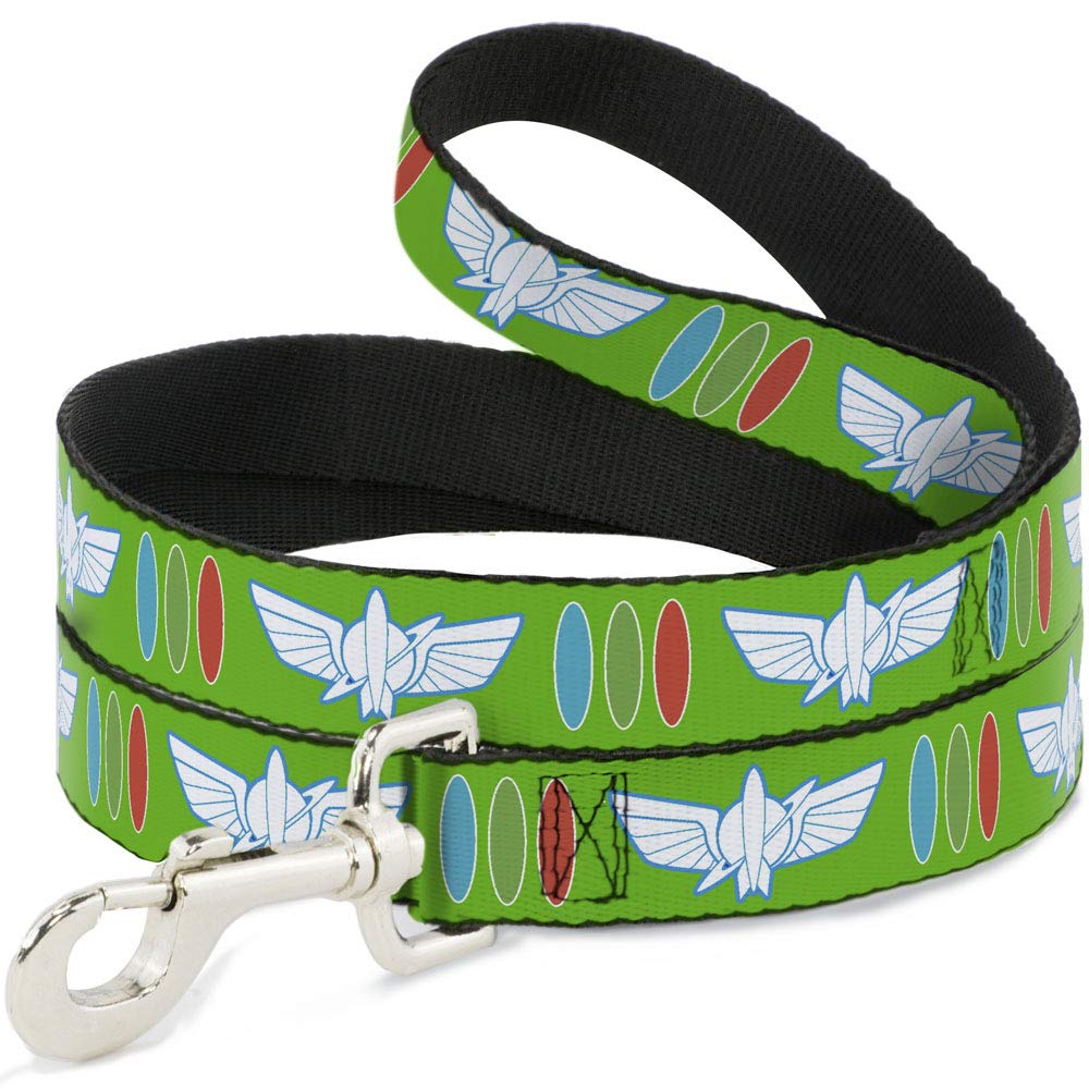 Buckle-Down Dog Leash Toy Story Buzz Lightyear Bounding Space Ranger Logo Buttons 4 Feet Long 0.5 Inch Wide, DL-WDY493-N