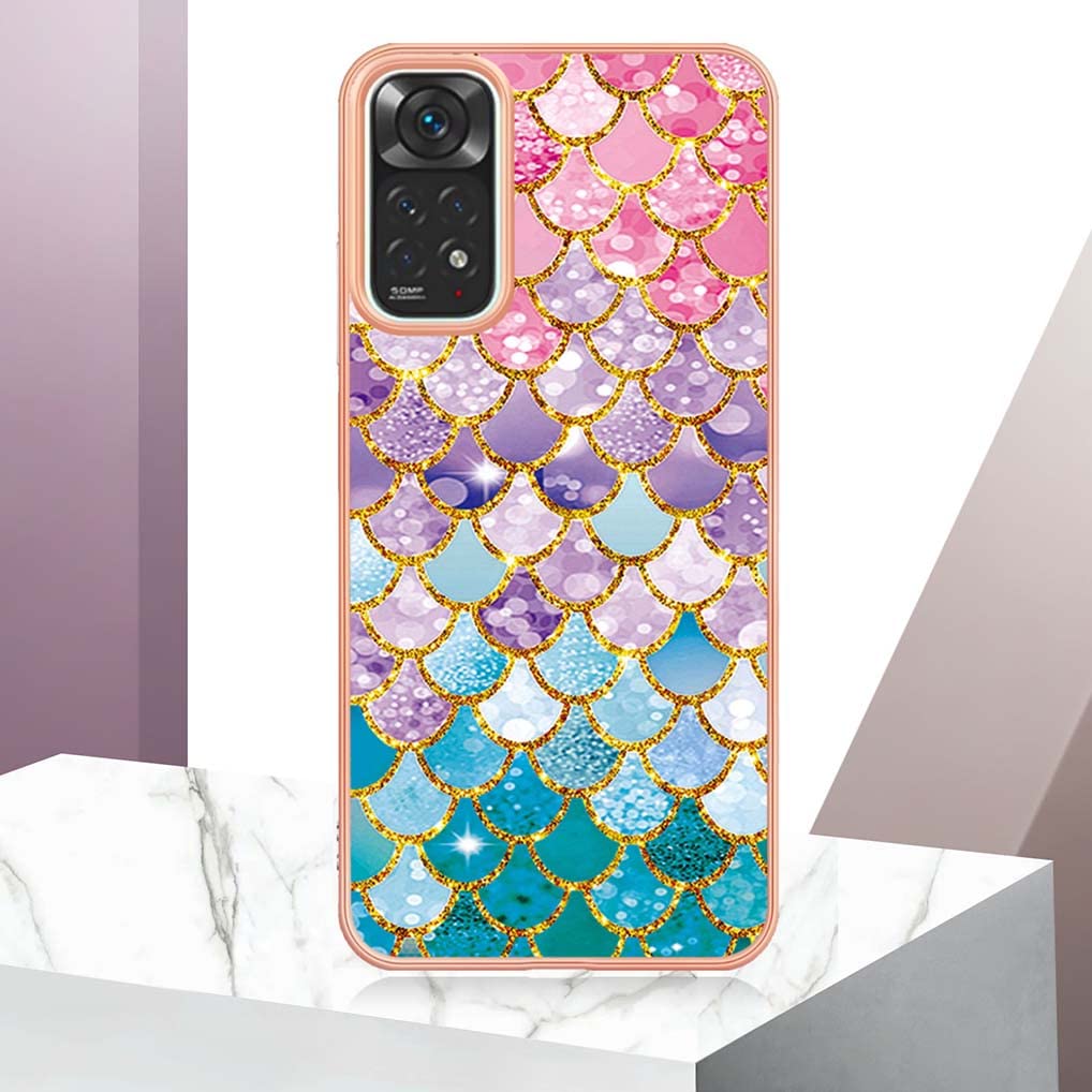 SEAHAI Cover per Xiaomi Redmi Note 11S/Redmi Note 11 4G, Custodia Protettiva Ultra Sottile ed Elegante in Silicone TPU Flessibile, Glitter Modelli Colorful Cover Antiurto Case - Verde