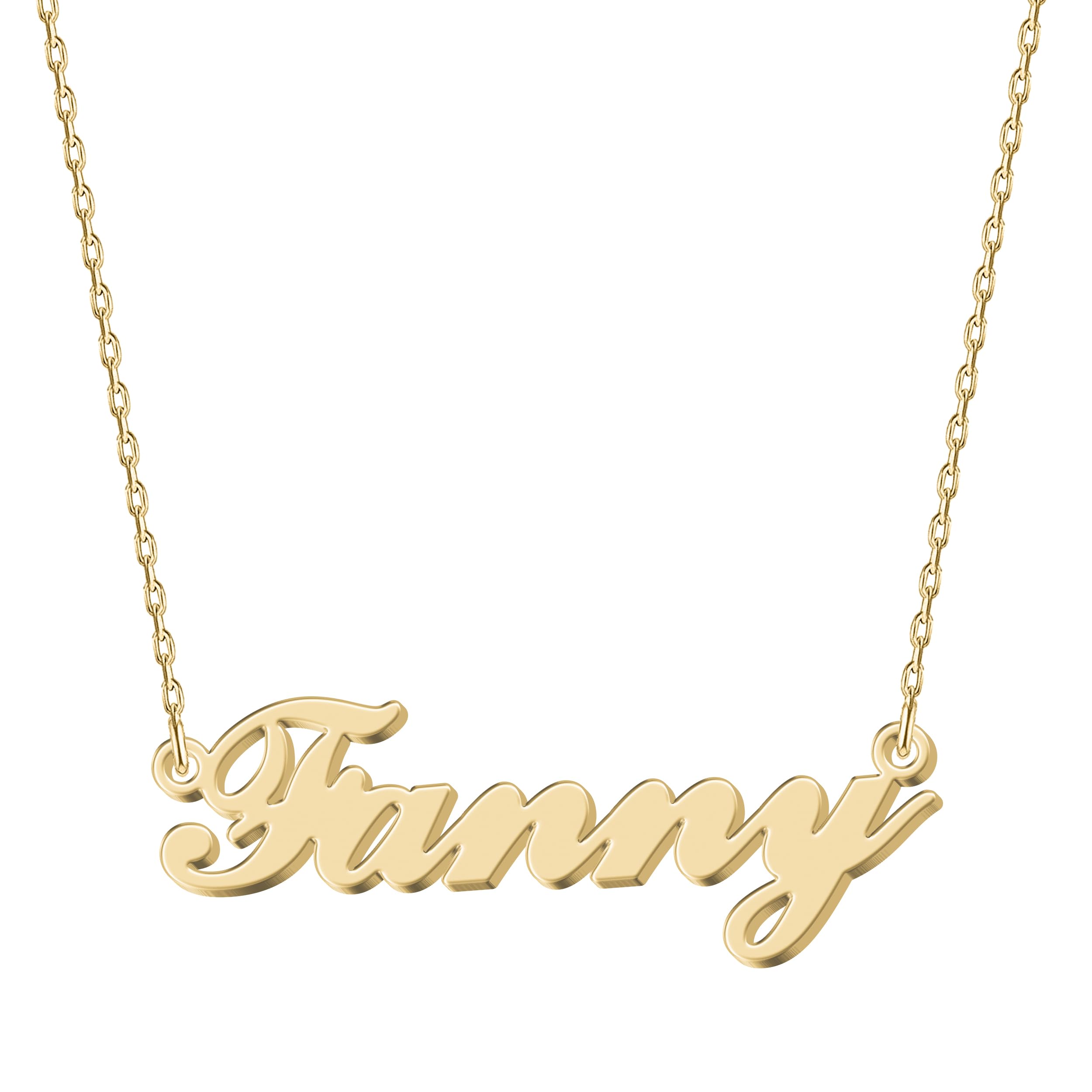 UMAGICBOX Cadena con nombre personalizada, chapada en oro de 18 quilates, 14 fuentes, 4 colores disponibles, hecha a mano y con elegante embalaje