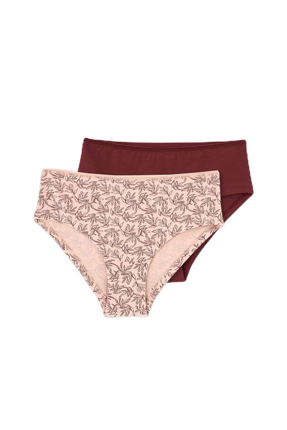 Mutandine Donna Dagi Vita Normale – Hipster In Tessuto Maglia, Motivo Floreale, Senza Ferretto, Comode E Morbide, Prodotte In Turchia - 3