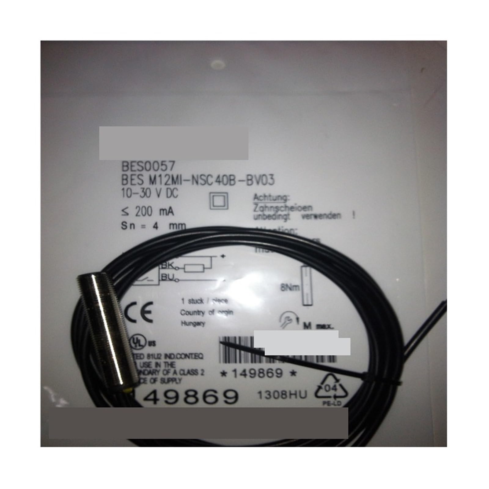 Capteur de proximité M12M1-NSC40B-BV03 inductif pour automatisation industrielle - 2