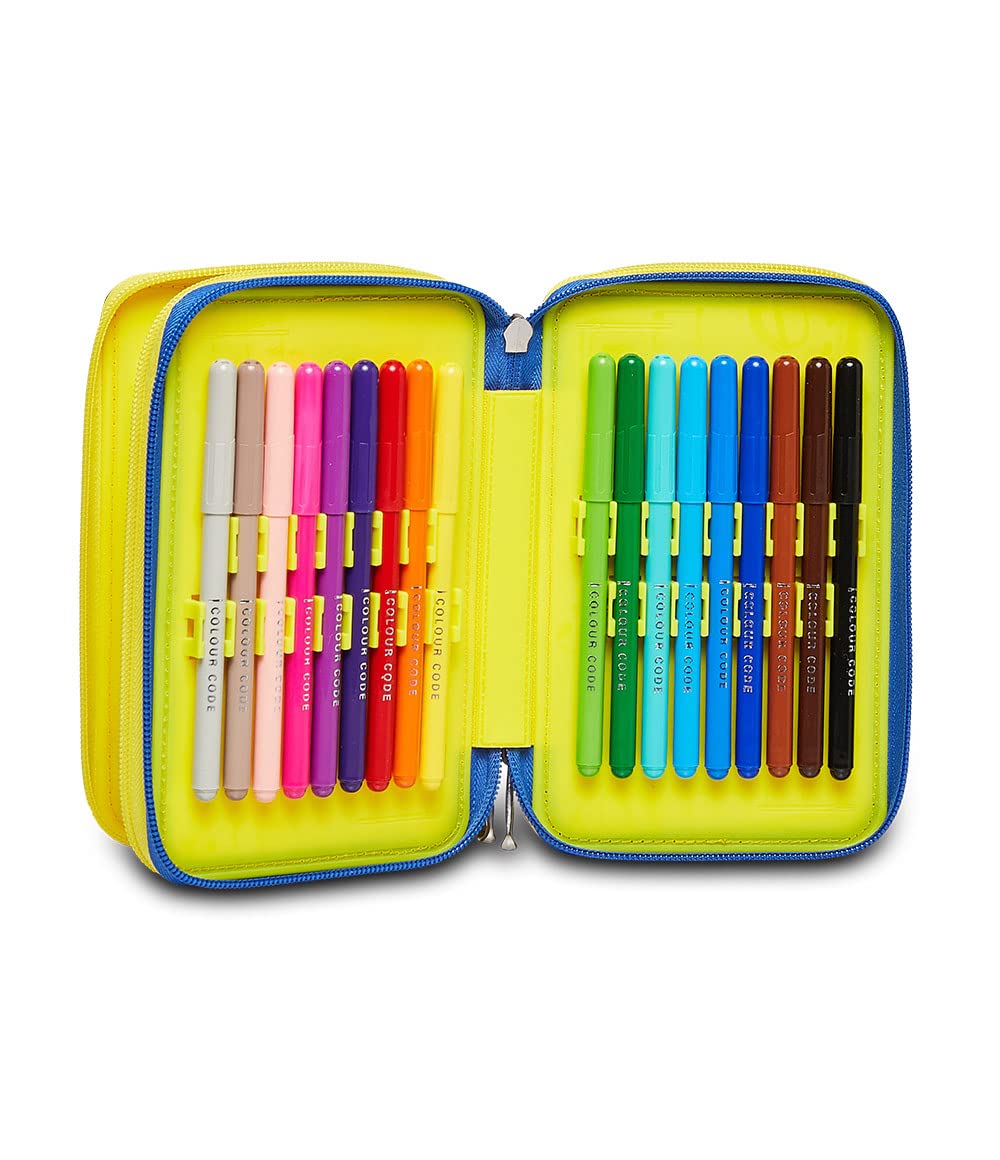 Seven Astuccio 3 Zip, CASE 3 Zip Pen PAD, Blue, standard size - Image 4