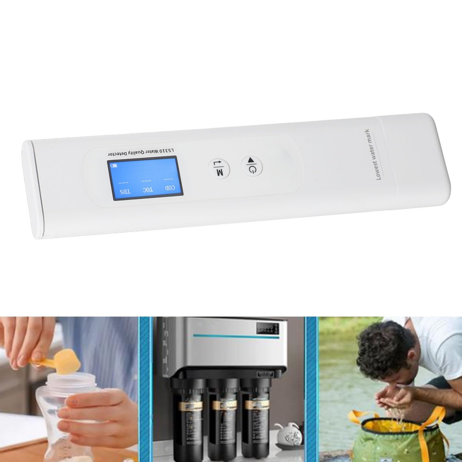 Testeur d'eau, Testeur de qualité l'eau 6 en 1, Portable, Haute précision, TDS, EC, DCO, for Une Mesure Rapide, Stylo Test
