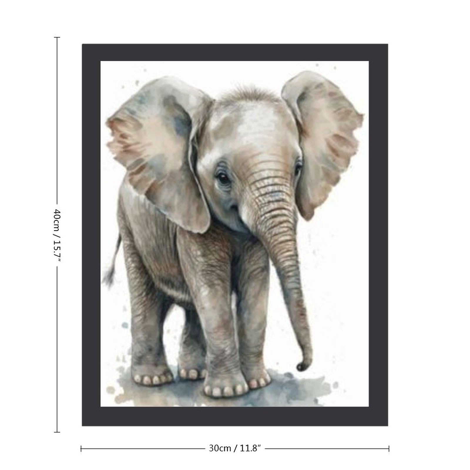 Amazon.co.jp: 象の赤ちゃん水彩画 絵画 絵 超リアルな動物イラスト風 