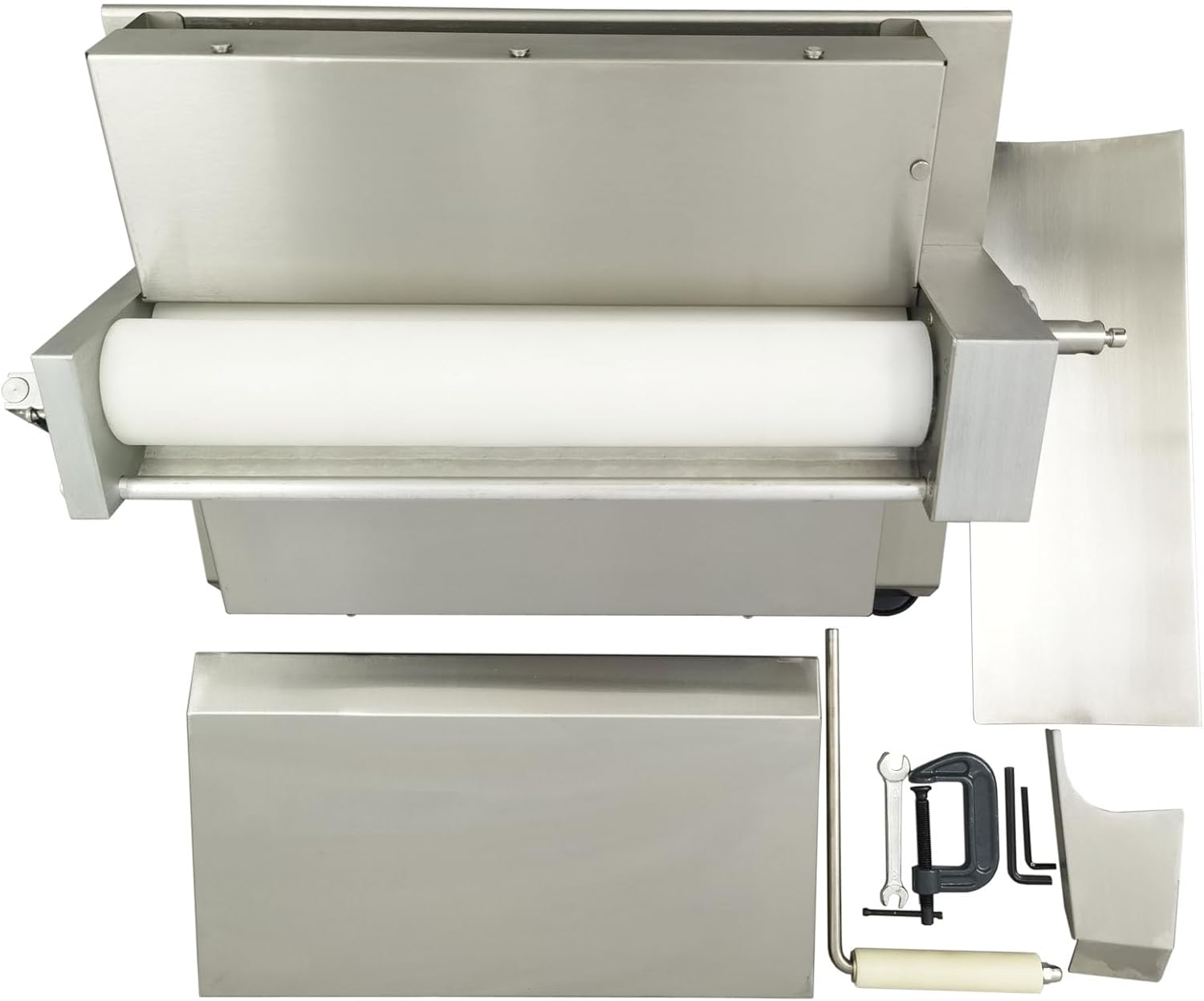 Manual Pastry Machine Stainless Steel Pasta Maker for Croissants and Pizza Pastry 0.04"-0.6" (1-15mm) Press Thickness