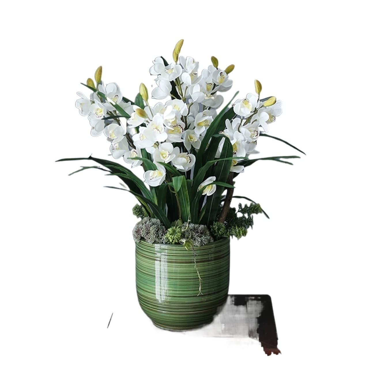 Ngdfgr As Known Artificial Plants Artificial Phalaenopsis Bonsai Simulation Orchid Phalaenopsis With Ceramic Vase Home Office Decoration Party Wedding Decoration Potted Plants
