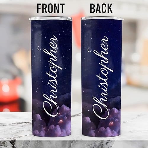 Miniatura 6 de Wassmin Vasos personalizados con nombre regalos para mujeres y hombres vaso delgado personalizado de 20 onzas taza de viaje de café de acero