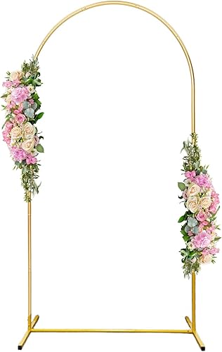 Miniatura 5 de Soporte de telón de fondo para arco de boda, soporte de telón de fondo de Chiara de 7.2 x 4 pies, arcos de boda para ceremonia, arco dorado, pared