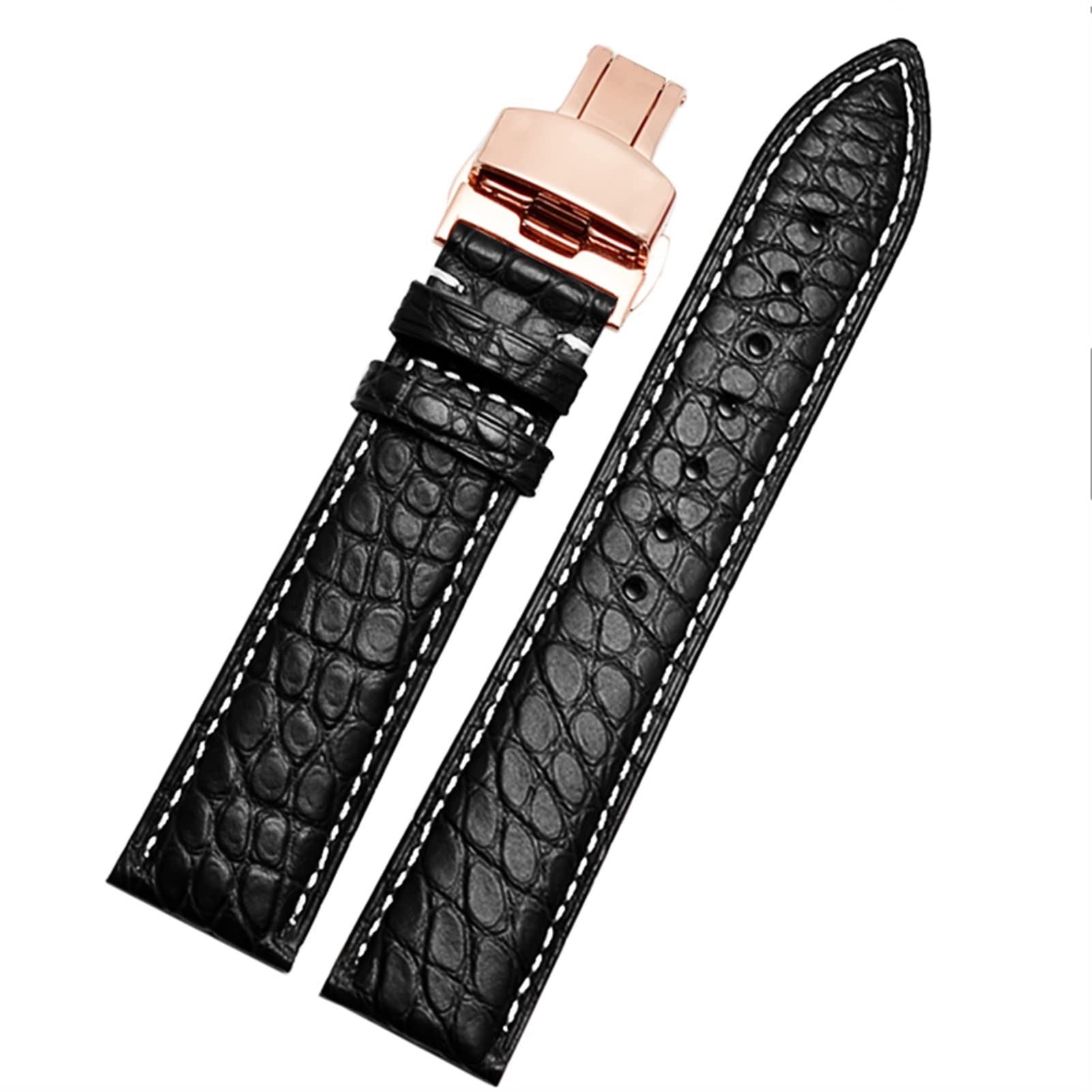 Crocodile Leather Watchband per qualsiasi braccialetto di marca 12 13 14 15 16 17 18 19 20 21 22 23 24 mm cinghie con chiusura pieghevole