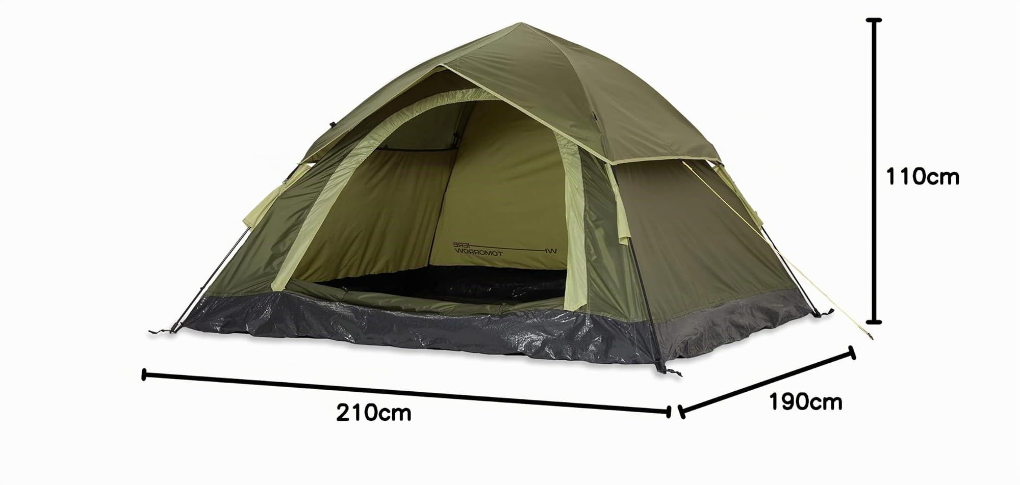 Lumaland Tente de Camping Pop Up Légère | Dôme 2-3 Personnes | Igloo Pour Trekking & Festival | Imperméable 210x190x110cm | Protection Contre Le Vent et Le Soleil | 1 & 2 Entrées