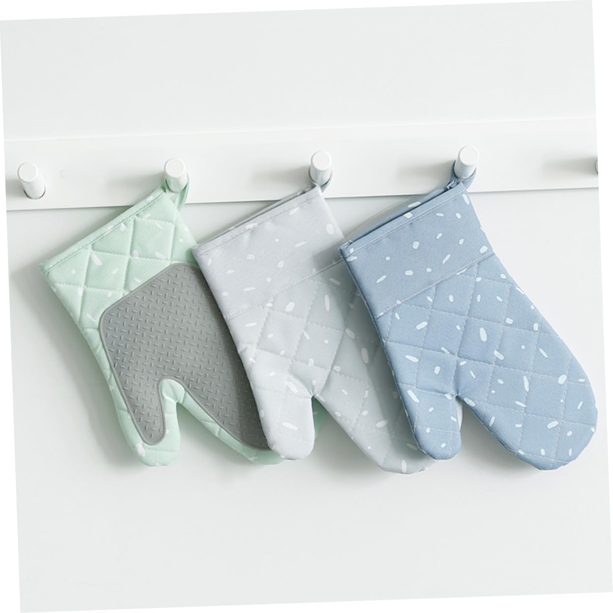3pièces De Four Silicone Antidérapants Mitaines De Cuisson Résistantes Chaleur Jusqu à De Cuisine Tissu Épais pour - Et Cuisson