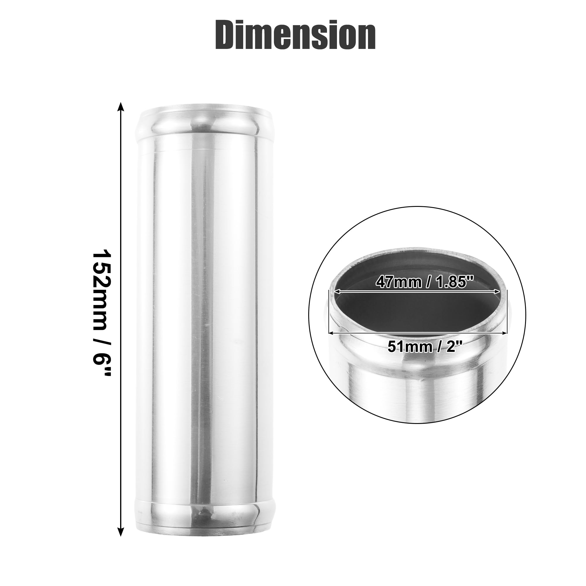 Universal 12" Length Pipe 3" Outside Diameter Aluminum Pipe - View #9