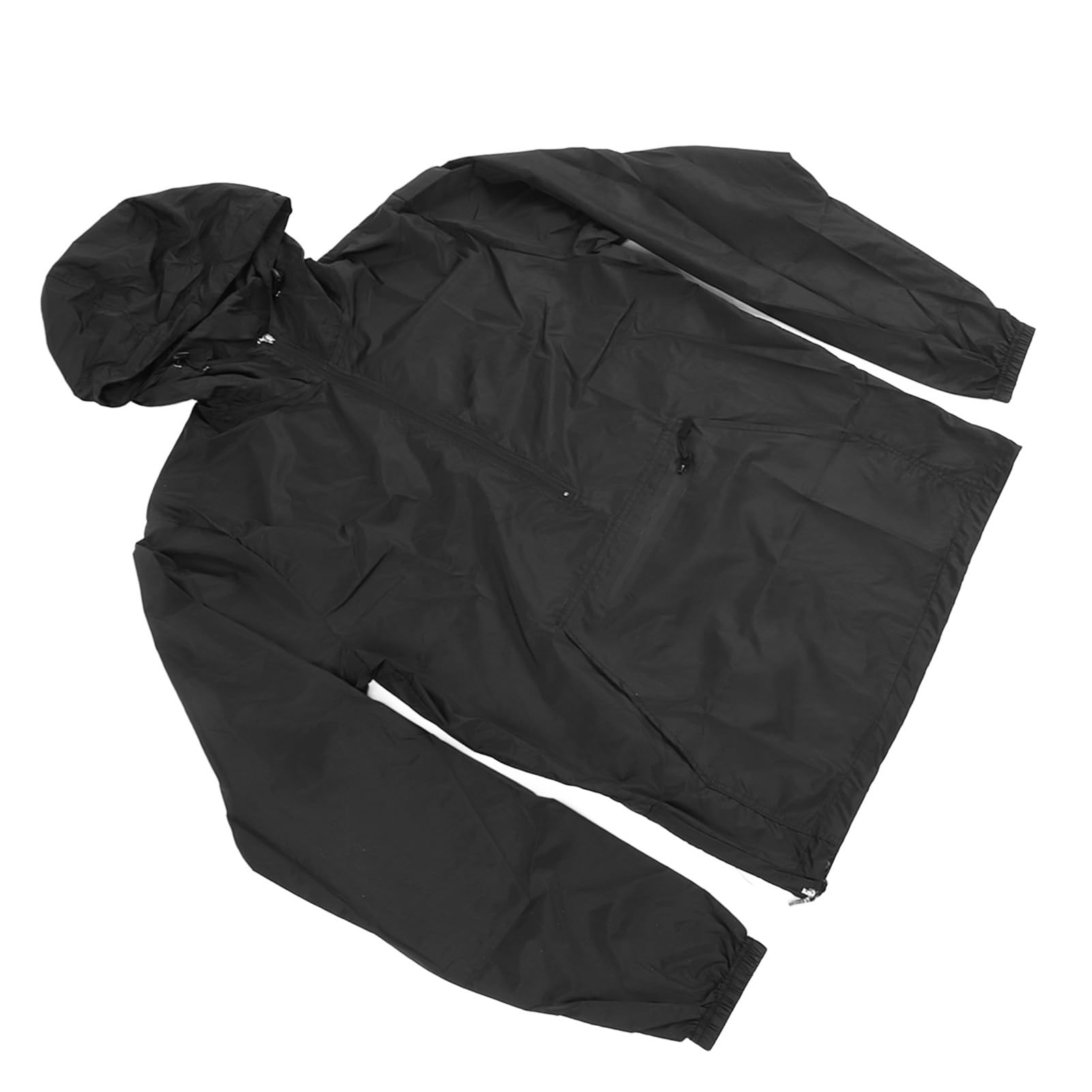 Cortavientos de Ciclismo Transpirable, Ligero, Impermeable, Cortavientos para Bicicleta con Capucha, Chaqueta Reflectante de Seguridad para Montar en Motocicleta, Escalada (negro)