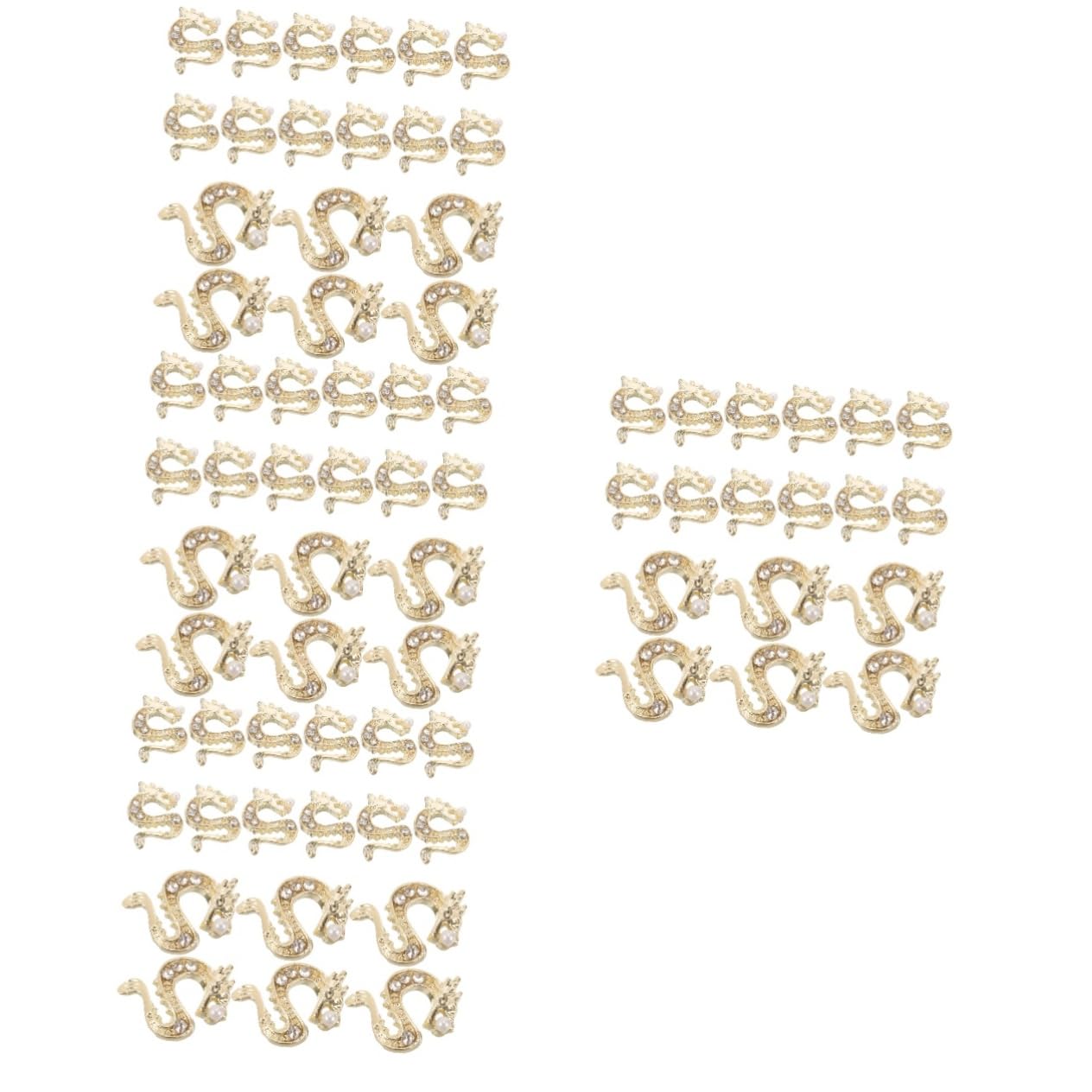 4 Ensembles Fournitures De Nail Art Clou Garniture Décors De Manucure Ornements De Manucure Gemmes De Manucure Ongles Charmes Alliage De Zinc Golden 50 Pièces * 4