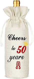 50th Birthday Gifts for Grandparents Parents, 50th Birthday/Anniversary/Wedding Party Decoration Wine Favour Bag, Wine Gifts for Friends Sisters Mother Grandma Grandparents Parents